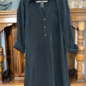 The Limited Black Long-Sleeve Shirt Dress new!